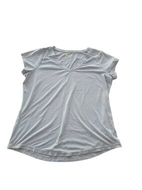 Xersion V Neck Short Sleeve Pale Gray T Shirt